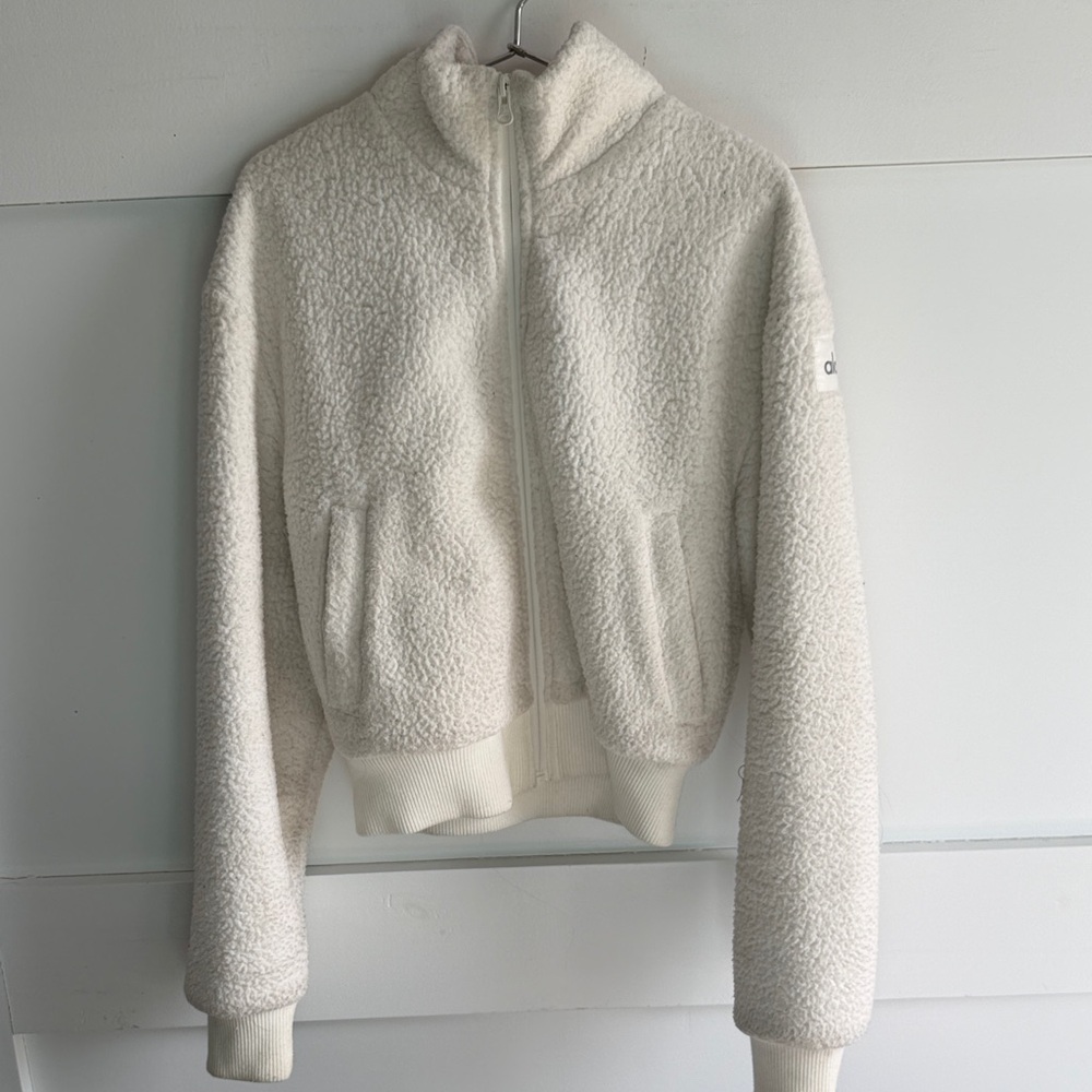 ALO Yoga Cream Sherpa Full-Zip Jacket